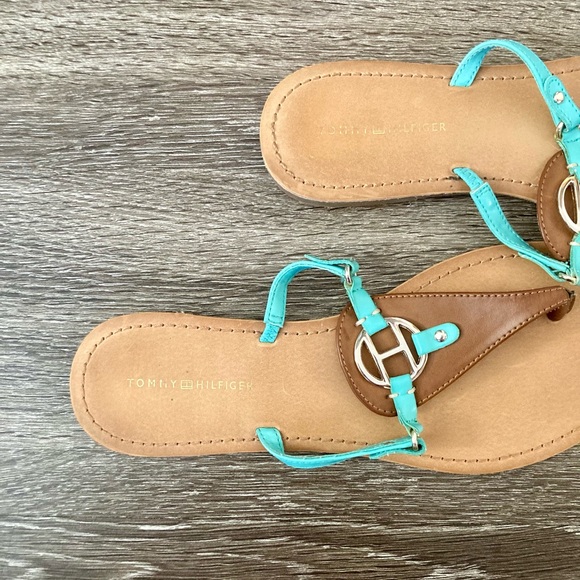 Tommy Hilfiger brown and teal sandals size 7.5 - Picture 2 of 4